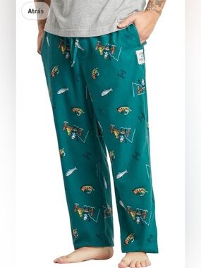 Life is Good Men Classic Sleep Pant Fishing prints In Green